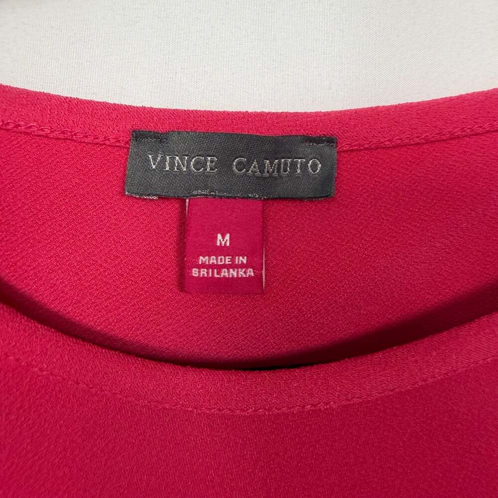 Vince Camuto Magenta Eyelet Embroidered Puff Sleeve Knit Top - Picture 4 of 6